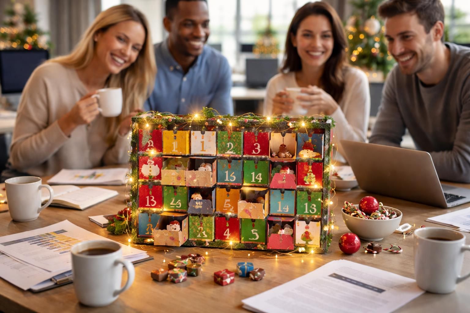 découvrez notre calendrier de l'avent entre collègues pour partager des moments conviviaux et renforcer l'esprit d'équipe tout au long du mois de décembre.